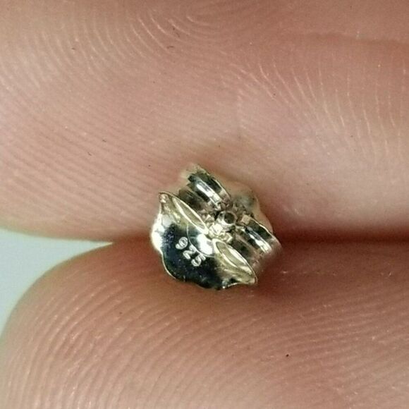 Vintage Sterling Silver Rhinestone Stud Earrings, Small Second Hole, Estate - Picture 5 of 7